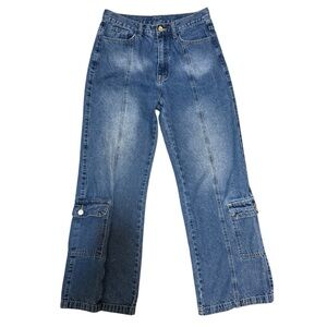 Cider Cargo Pocket Wide Leg Jean